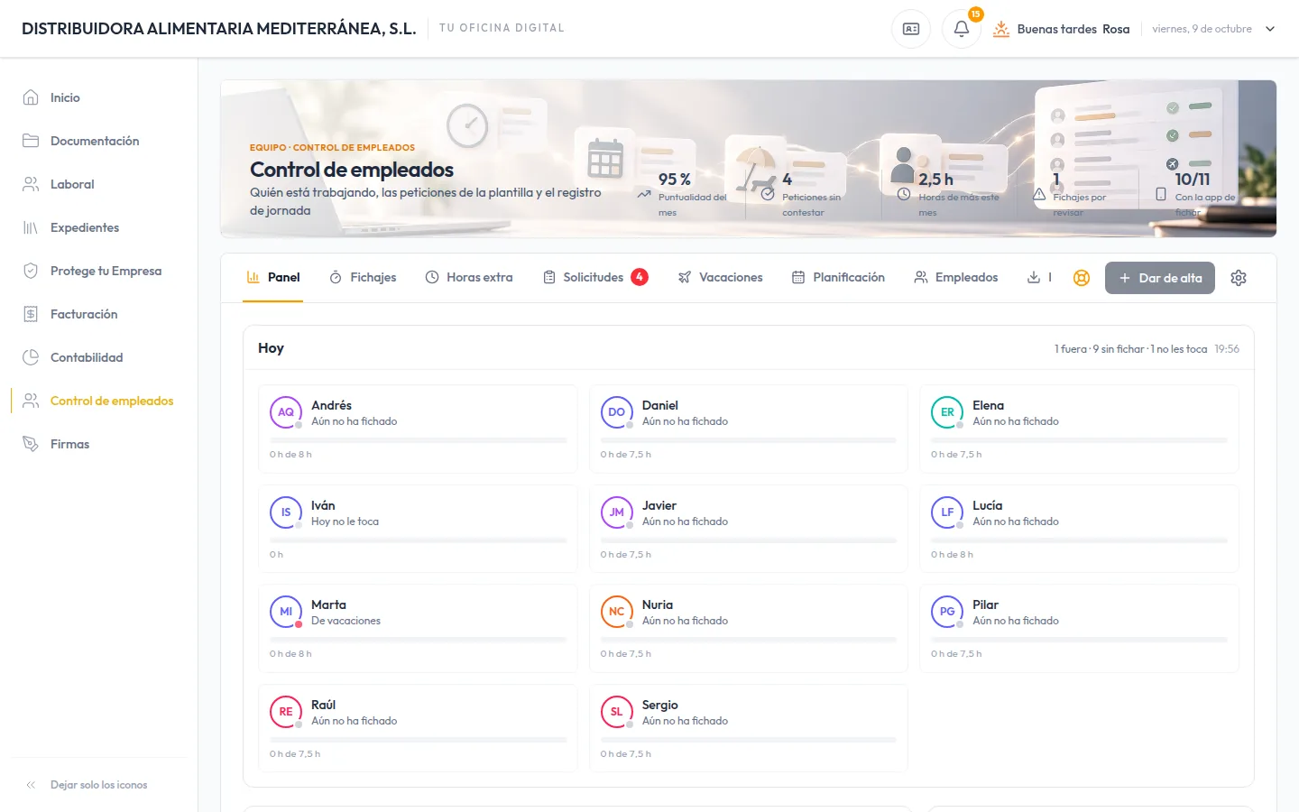 Oficina Digital: el fichaje de la plantilla del cliente
